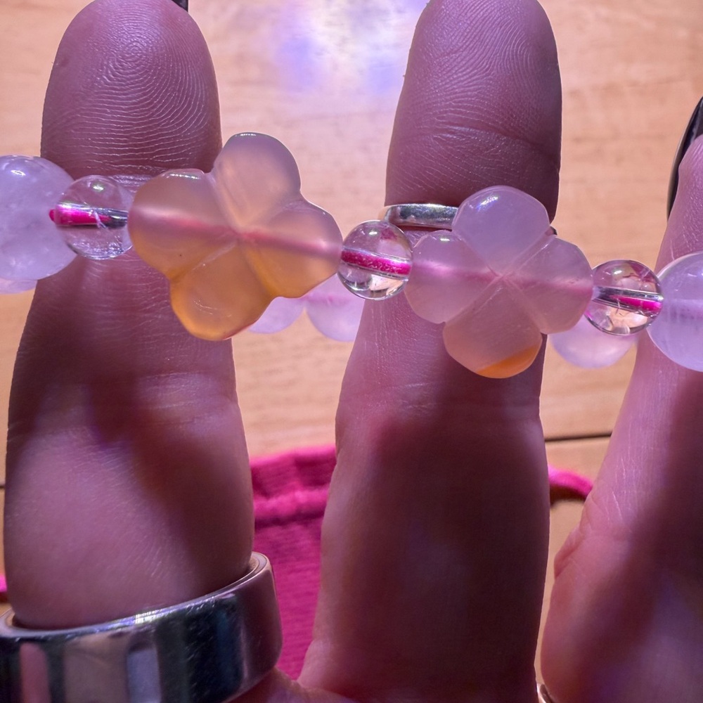 Set of 2 Natural Rose Quartz Bracelets.. - Picture 4 of 4